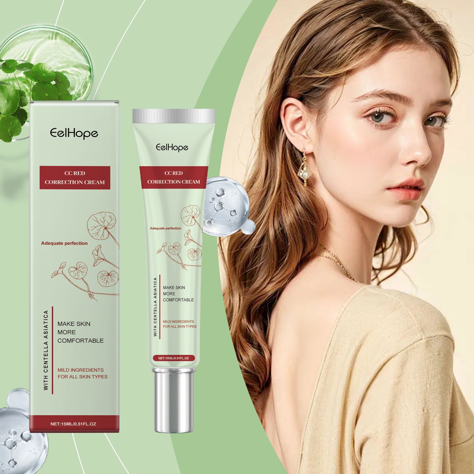 Concealer Full Coverage - 15ml CC Cream Liquid Foundation Centella