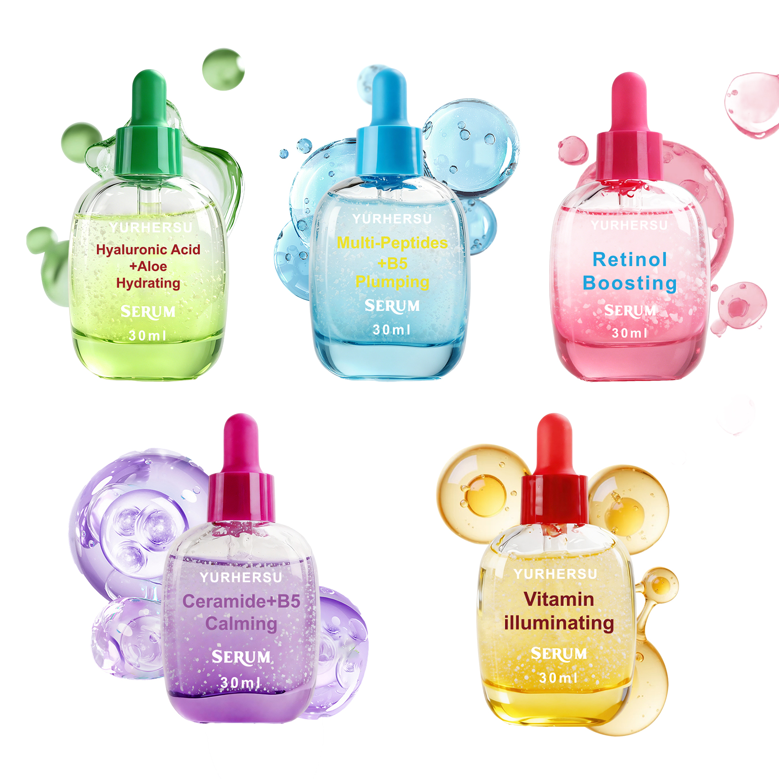 Anti-Aging Face Cream - 5Pcs Face Serum Gift Set Hydrating