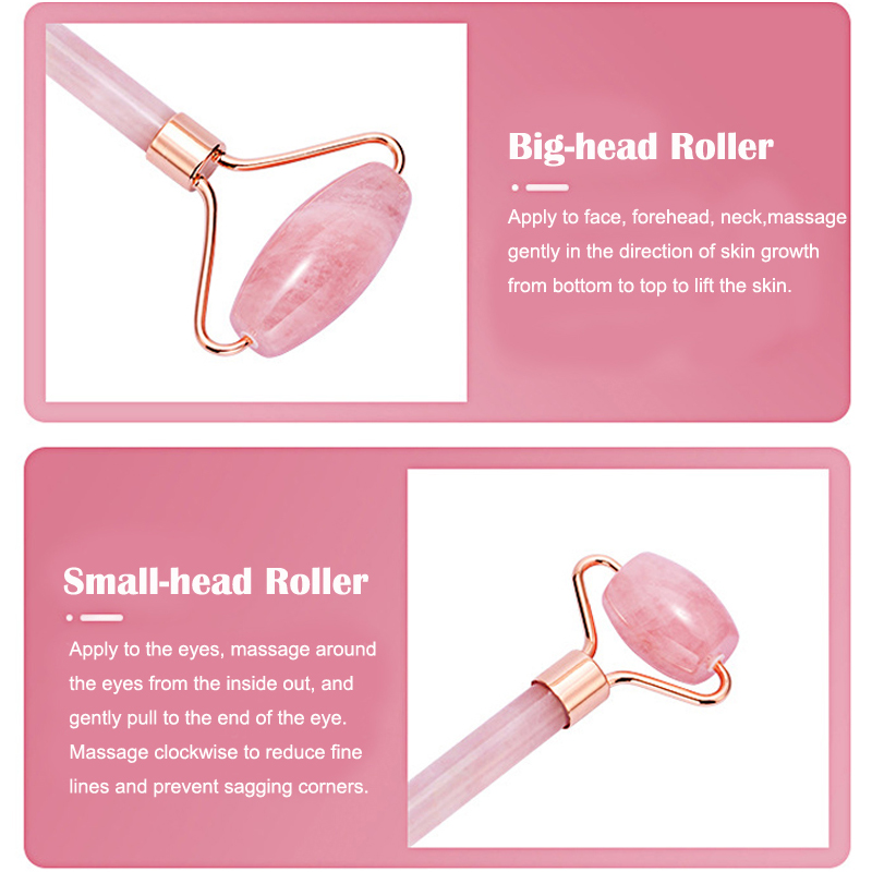 Natural Rose Quartz Jade Rolle - Jade Roller Gua Sha บทวิจารณ์และราคา