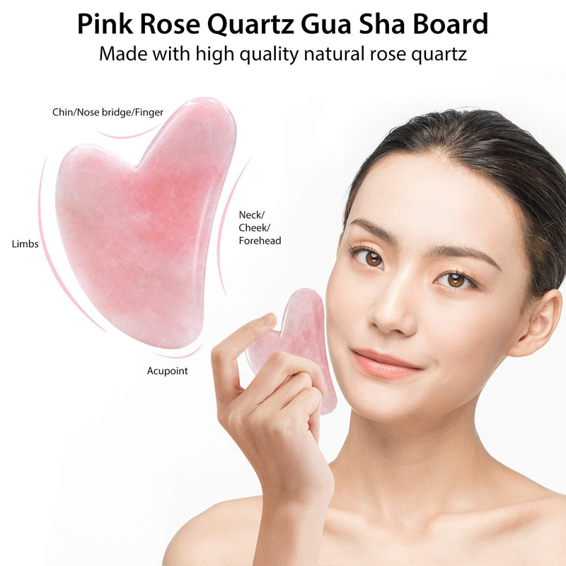 Natural Rose Quartz Jade Rolle - Jade Roller Gua Sha บทวิจารณ์และราคา