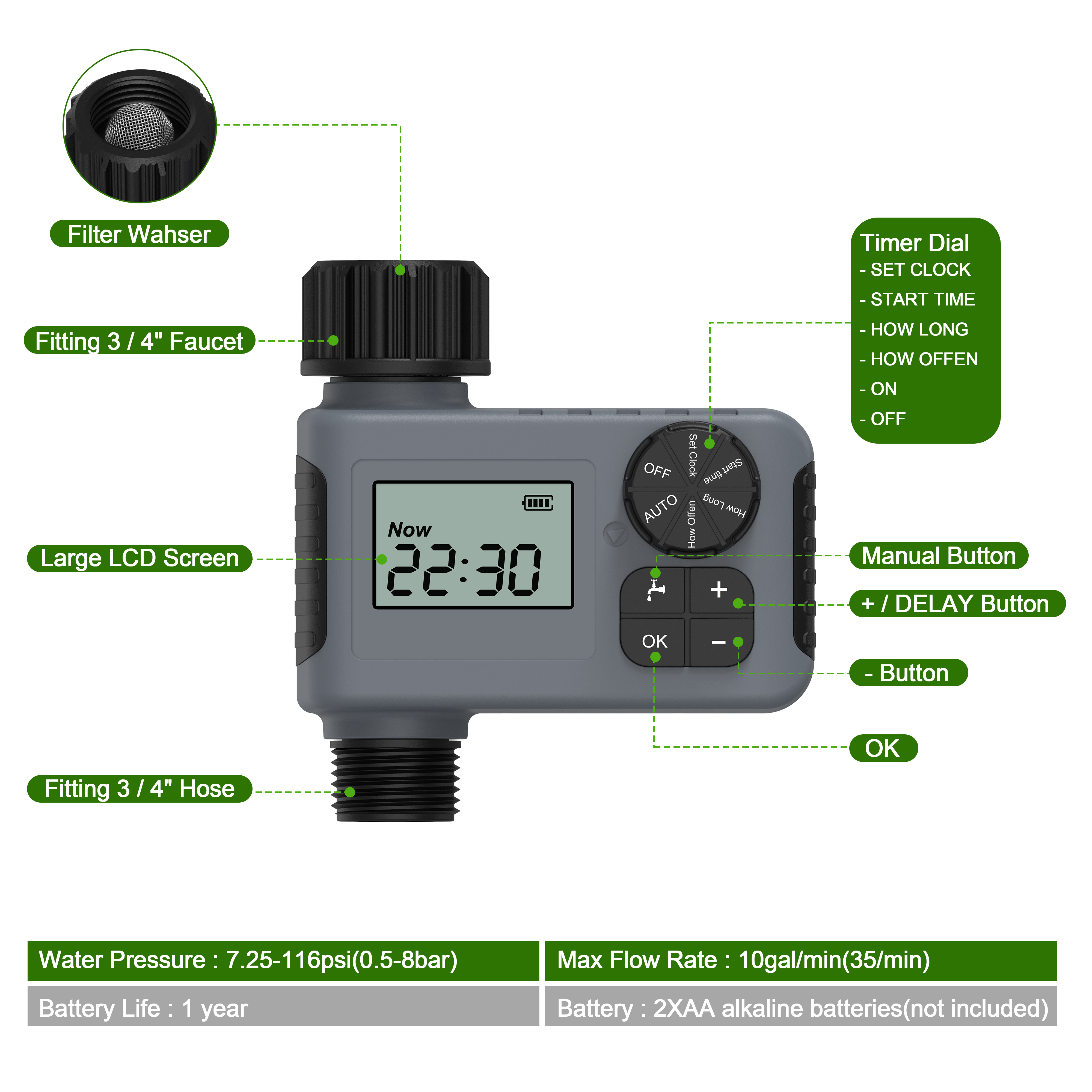 Automatic watering timer intel - Setting Spray บทวิจารณ์และราคา