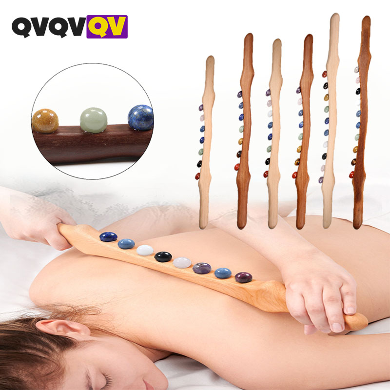 Wood Massage Stick 10 Jade Sto - Jade Roller Gua Sha บทวิจารณ์และราคา
