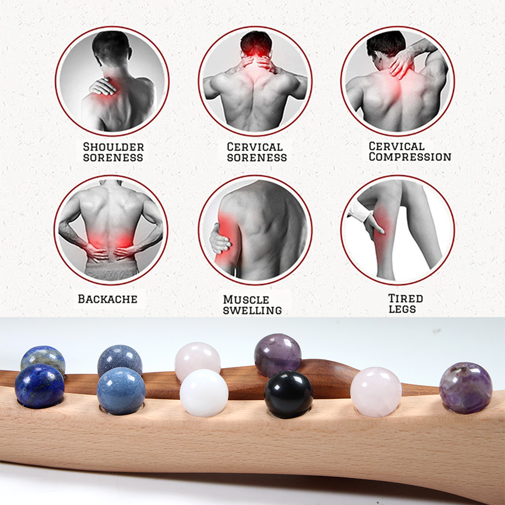 Wood Massage Stick 10 Jade Sto - Jade Roller Gua Sha บทวิจารณ์และราคา