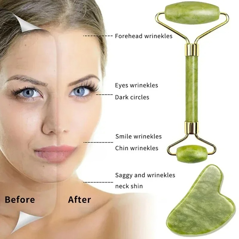 Natural jade roller massager,  - Jade Roller Gua Sha บทวิจารณ์และราคา