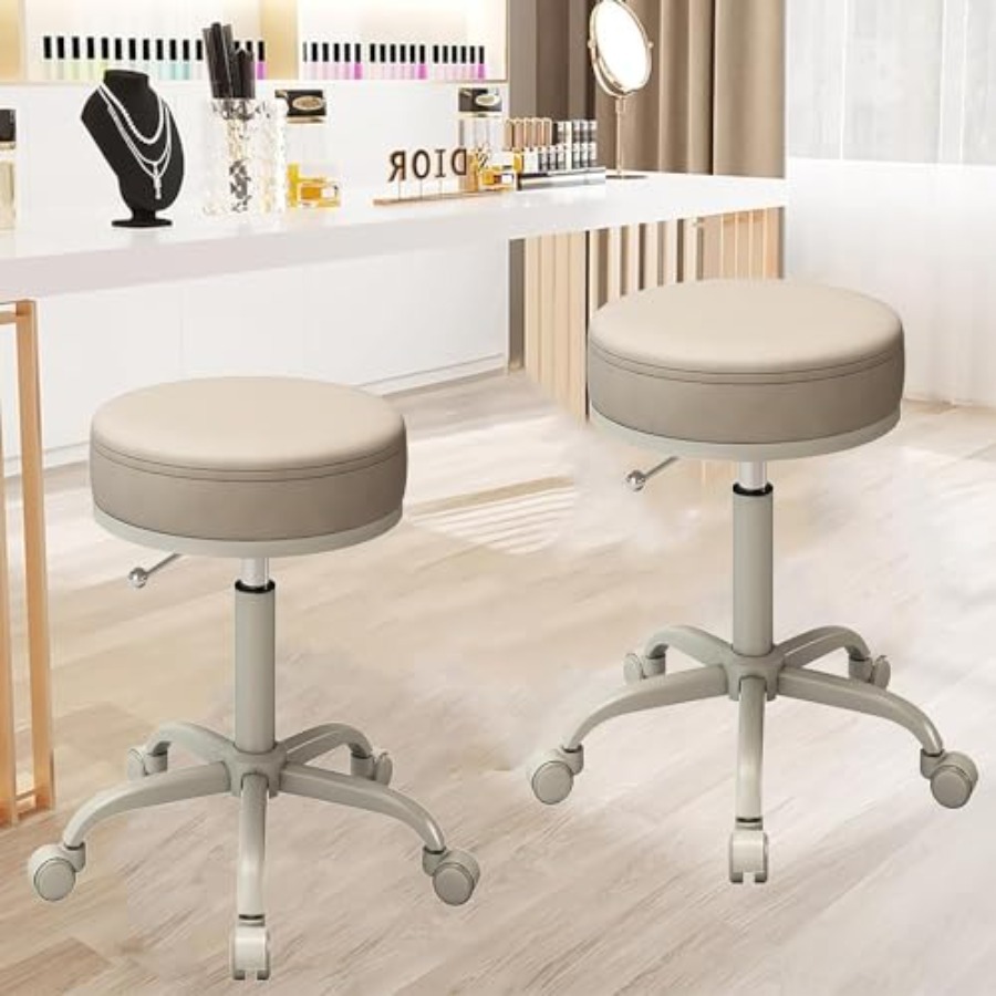 Round Swivel Stool, Modern Bea - Beauty Lab Makeup บทวิจารณ์และราคา