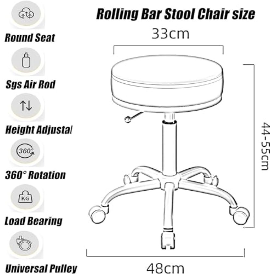 Round Swivel Stool, Modern Bea - Beauty Lab Makeup บทวิจารณ์และราคา