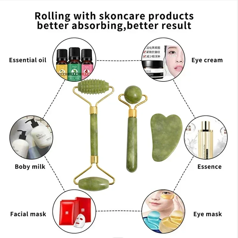 Hot SellingHot FashionNatural  - Jade Roller Gua Sha บทวิจารณ์และราคา