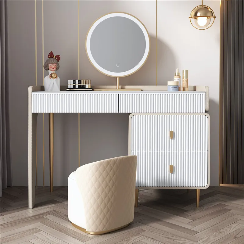 Desk Makeup Table Drawers Mirr - Beauty Without Makeup บทวิจารณ์และราคา