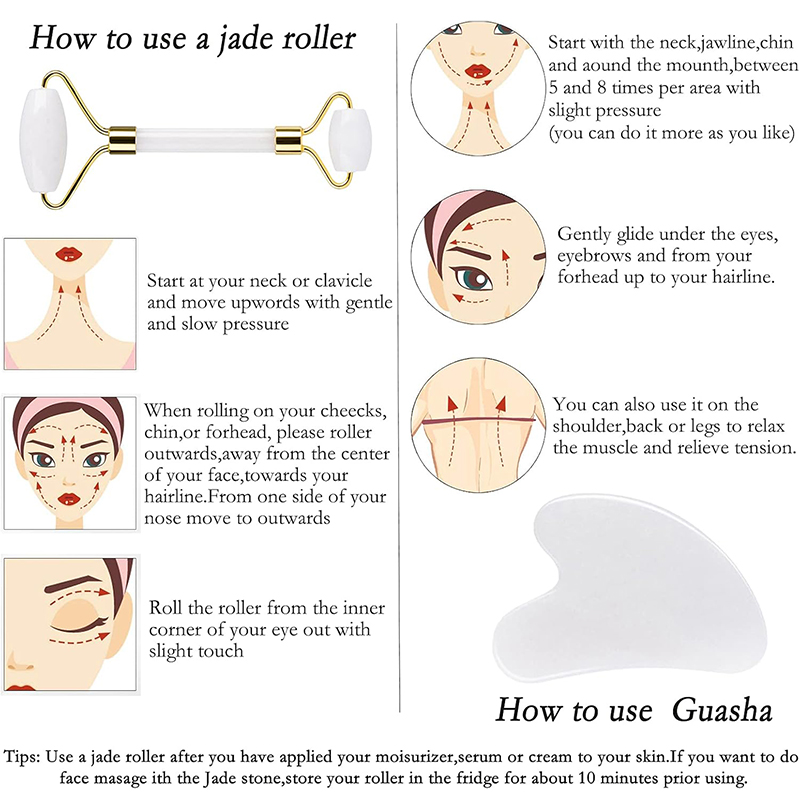 Natural Jade Roller Face Gua S - Jade Roller Gua Sha บทวิจารณ์และราคา
