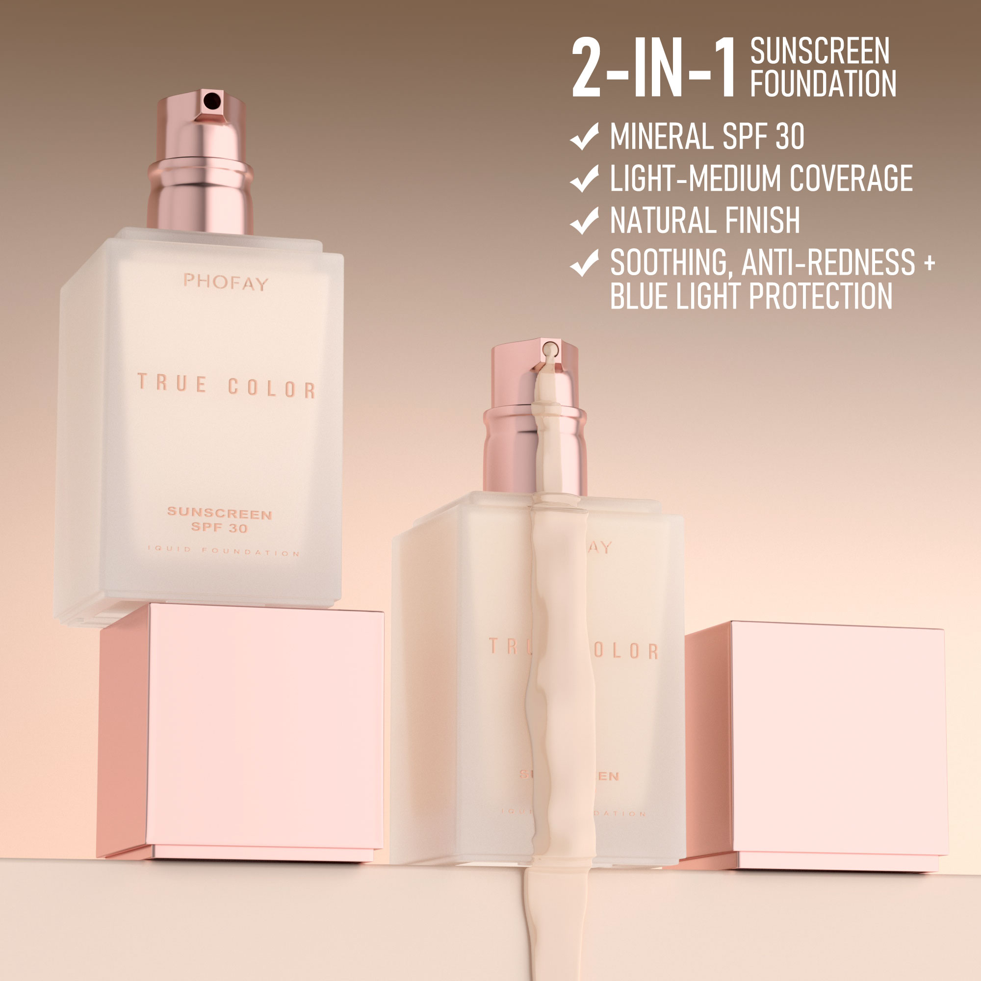 4 In 1 Foundation Long-wearing - Concealer Full Coverage บทวิจารณ์และราคา