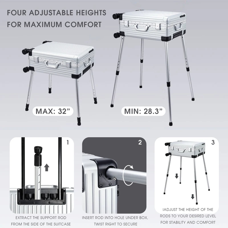 24'' Rolling Makeup Case With  - Beauty Makeup Trolley บทวิจารณ์และราคา