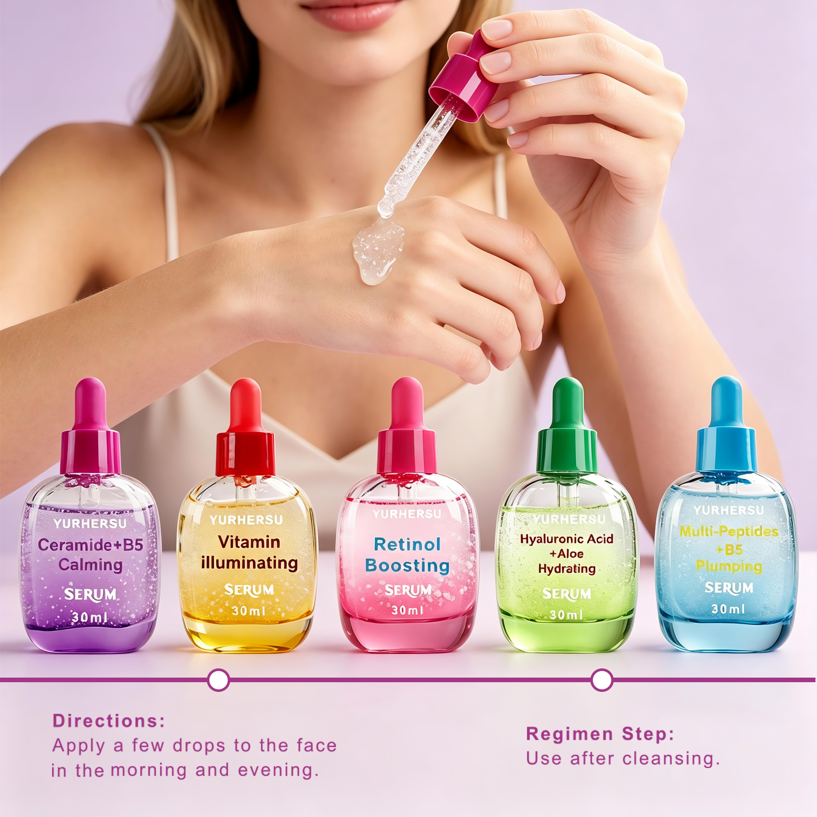 5Pcs Face Serum Gift Set Hydra - Anti-Aging Face Cream บทวิจารณ์และราคา