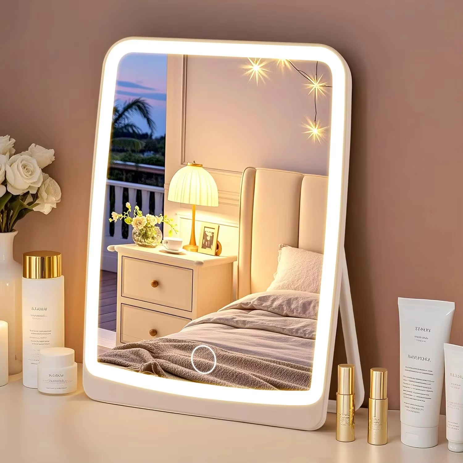 LED Dimmable Makeup Mirror Por - Beauty Makeup Fashion บทวิจารณ์และราคา