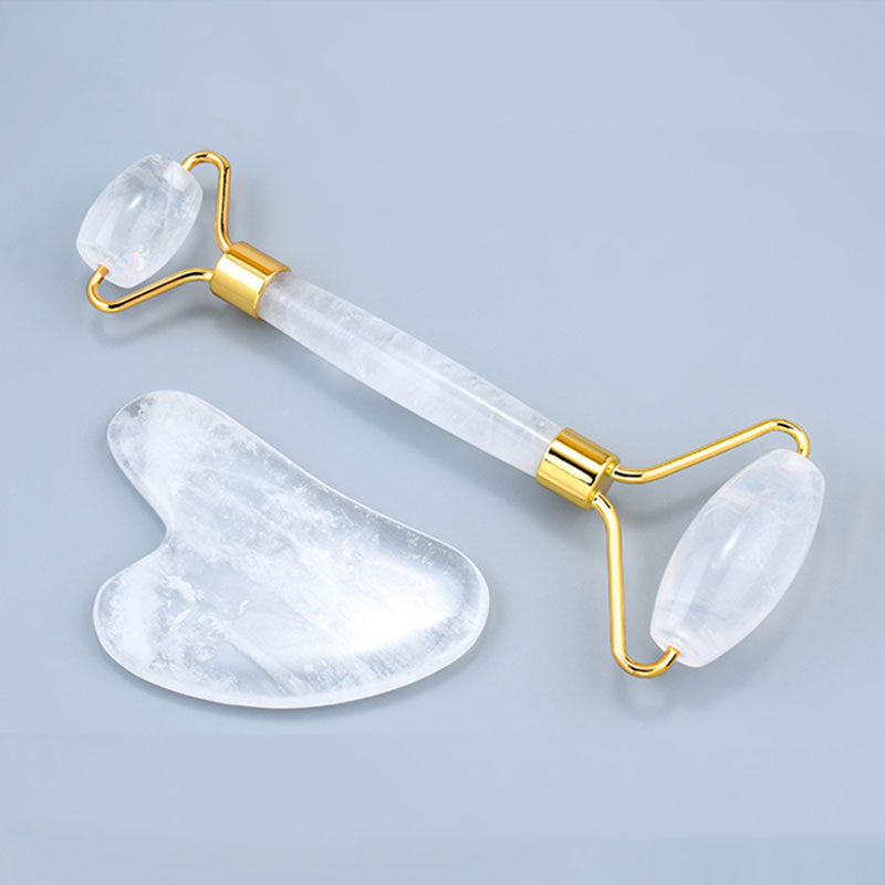 Natural White Crystal Face Mas - Jade Roller Gua Sha บทวิจารณ์และราคา