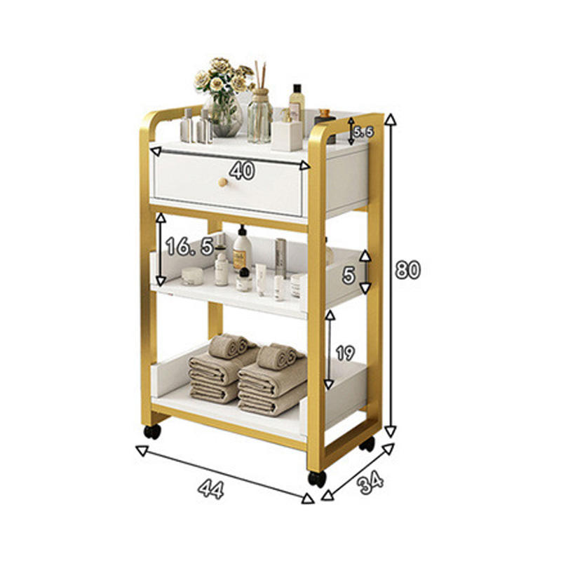 Modern Gold White Salon Trolle - Beauty Makeup Trolley บทวิจารณ์และราคา