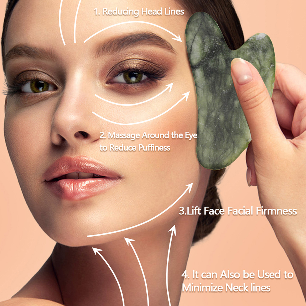 Natural Jade Roller Face Gua S - Jade Roller Gua Sha บทวิจารณ์และราคา